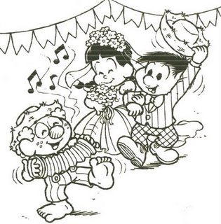 Desenhos Para Colori turma da turma da mônica cascão e Magali na Festa Juninadesenhar